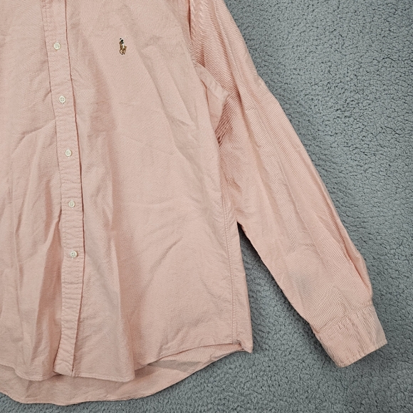 Vintage Ralph Lauren Shirt Mens XL Peach Long Sleeve Button Down Custom Fit - Picture 3 of 8